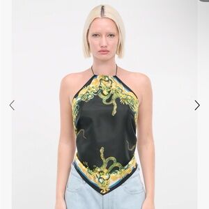 Roberto Cavalli Snake print halter top
